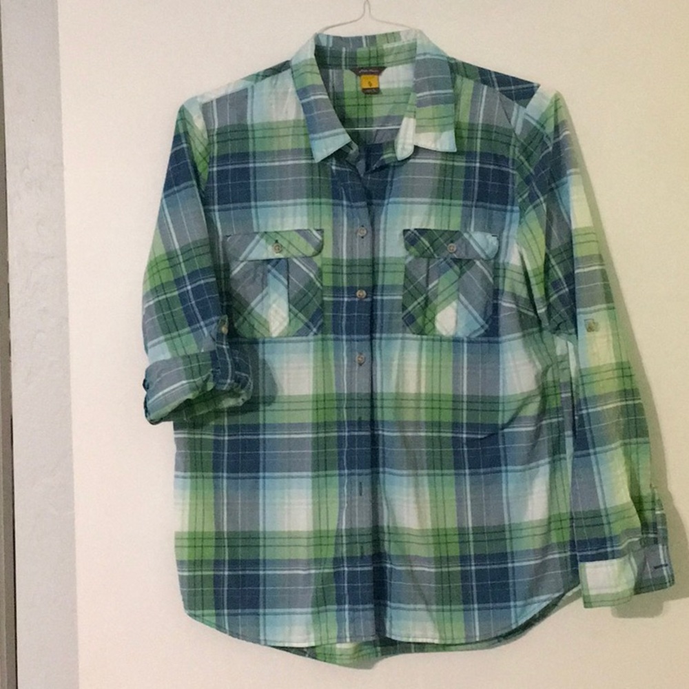 Eddie Bauer women’s nylon camp shirt, size large